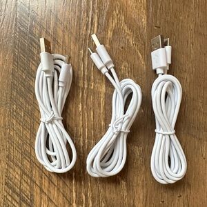 NWT* Set of 3 White USB C Charging Cables 58”